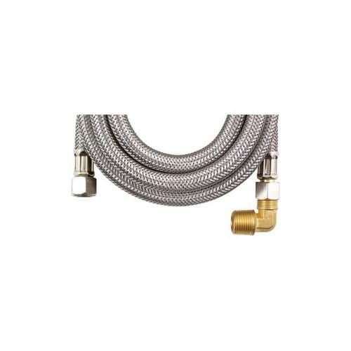 Certified Appliance Accessories Braided Stainless Steel Dishwasher Connector with Elbow, 5ft