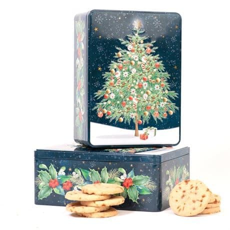 Farmhouse Luxury Salted Caramel Biscuits in Christmas Tree Retangle Gift Tin - 400 Grams, Perfect for Gifting | Merry Christmas Biscuits | Mothers day, Fathers Day, Christmas Day, All Occassions