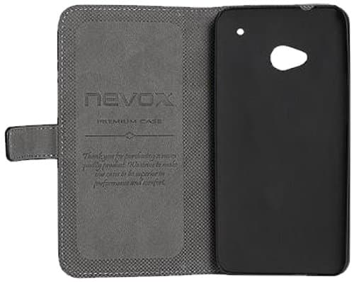 Nevox Ordo Book Case for HTC One - Black/Grey