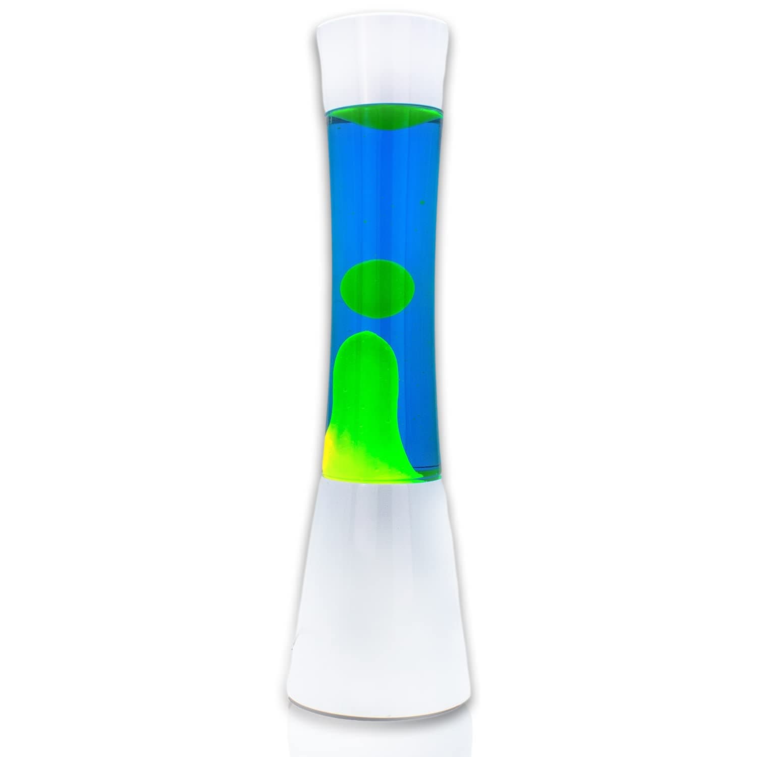 Bliss Motion Lava Lamp Blue Liquid Green Wax White Base