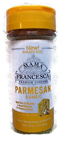 Mama Francesca Premium Cheeses Parmesan & Garlic Flavor, Aged Over 10 Months, Family Established & Operated, Net Wt. 3 Oz.