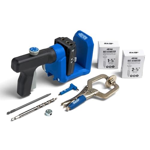 Kreg Pocket-Hole Jig 520PRO - Easy Clamping & Adjusting - 360-Degree Rotating Handle - Includes 100 Screws - For Materials 1/2" to 1 1/2" Thick