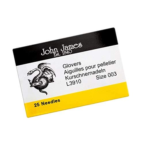 John James Size 3 Glovers Leather Beading Needles 44mm