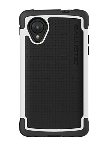 Ballistic Tough Jacket Case for the LG Nexus 5 D820/D821 released 2013 - Retail Packaging - Black/White