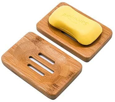 2 PACK Natural Wooden Bamboo Soap Dish Storage Holder Soap Holder for Bathroom Shower Soap Dish Container Hand Craft for Soap,Sponges and More