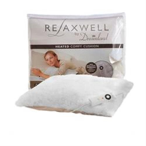 Relaxwell by Dreamland Relaxwell Intelliheat Polar White Heated Faux Fur Cushion, Polyester, 48x38x9 cm