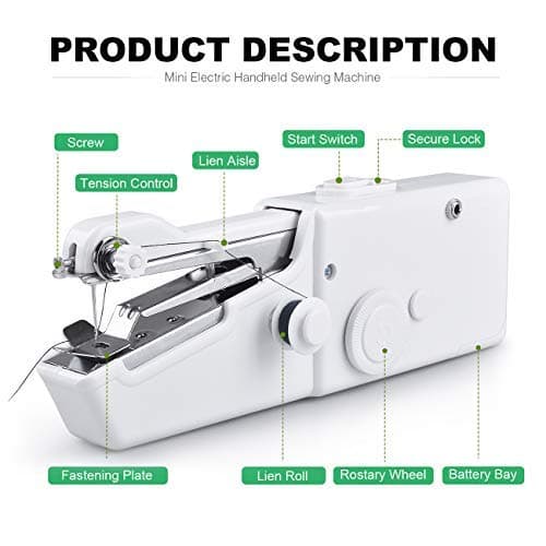 Sewing Machines, Aonny Mini Sewing Machine Handheld Portable for Curtains Clothes Crafts Fabric
