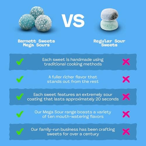 Barnetts Mega Sour Raspberry Balls - 500gms by Barnetts