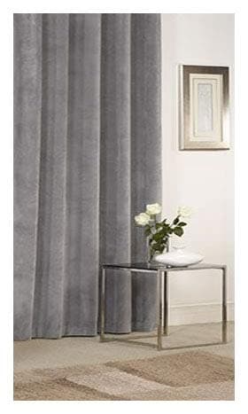 Curtains and Voiles GREY VELVET SINGLE DOOR CURTAIN PENCIL PLEAT BLACKOUT & THERMAL 82" /208cm DROP