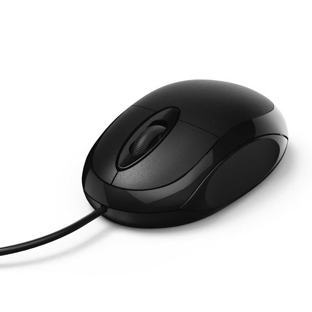 HAMA 182600 ''MC-100'' Optical 3 Button Mouse with Cable Black - (1 Pack) USB