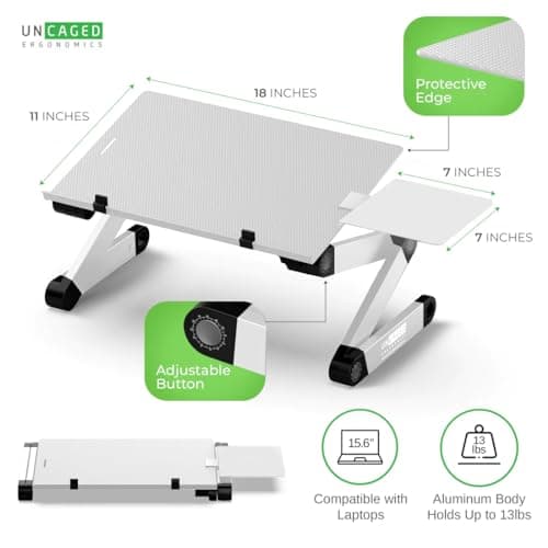 WorkEZ Keyboard Tray & Mouse Pad, Adjustable Height & Angle Ergonomic Standing Computer Keyboard Stand, Silver (WEKTs)