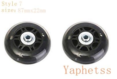 1 Pair Luggage Suitcase Replacement Rubber Wheels (Style 7, 87mmx22mm)(Transparent)