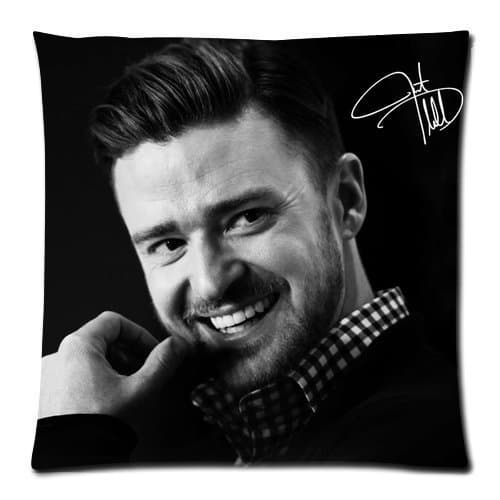 Generic Personalized Famous Singer Music Star Justin Timberlake Smile Classic Signature Design Sold By Too Amazing Pillowcase Zippered Throw Pillow Case 18x18 inches (one sides)