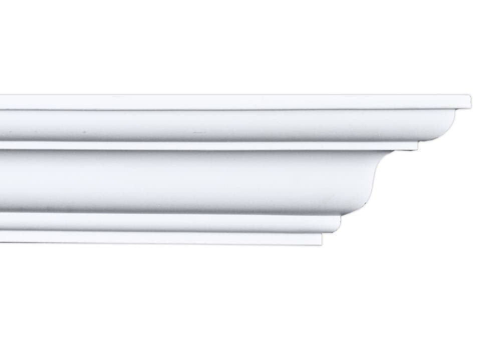 Crown Molding 3-3/8" Height 94-1/2" Length Manufactured with a Dense Architectural Polyurethane Compound (6 moldings)