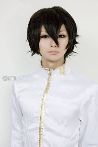Hitman Reborn Lambo Costume Short Dark Black Cosplay Wig