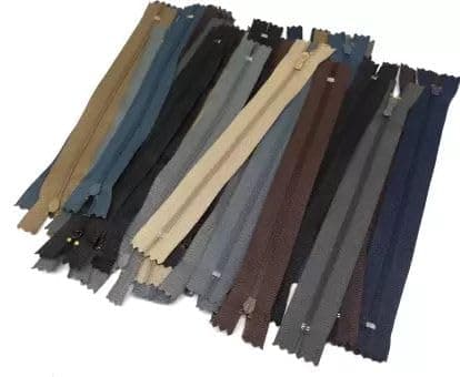 Pmw - Mens Tailoring Zips 8inches (22 Cm) Length, Set of 25 - Gents Shades Zips Used in Pants, Children Suits Etc Multicolor Synthetic Open-Ended Zipper