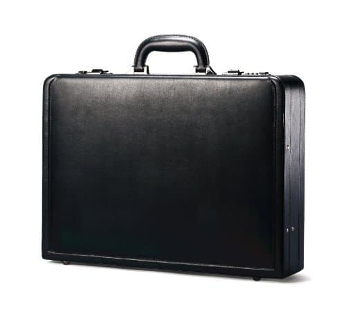 Leather Attache, 17-7/8"x4-1/4"x13", Black, Sold as 1 Each