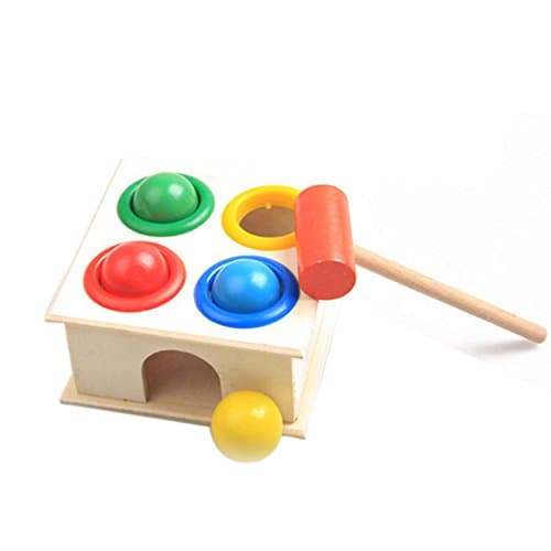 Trkee Children Early Learning Educational Toys Baby Hammering Wooden Ball Hammer Box Geometric Blocks Kids Newborn Toy Gifts