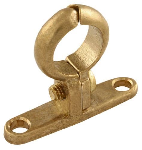 Cast Brass Screw on Bracket 28mm - Pipe Clip