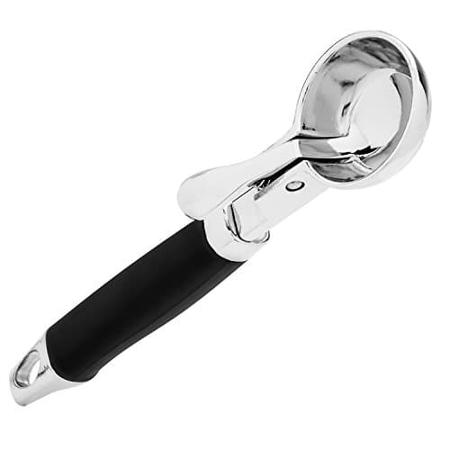 Ice Cream Scoop With Trigger, Stainless Steel Ice - Cream Scoop, Ice Cream Scooper Spade With Lever, Spatula, Heavy Duty Cookie Dough Scoop, 1/4 Cup (2 Oz) Portion Control, By Sozo Enterprise