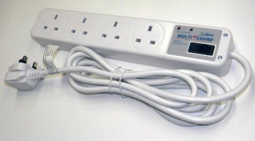 Surge protected extension lead - Sollatek Surge Protector - MG-4UP - 3 meter extension lead, 4 UK sockets + Switch & LED indicators Premium