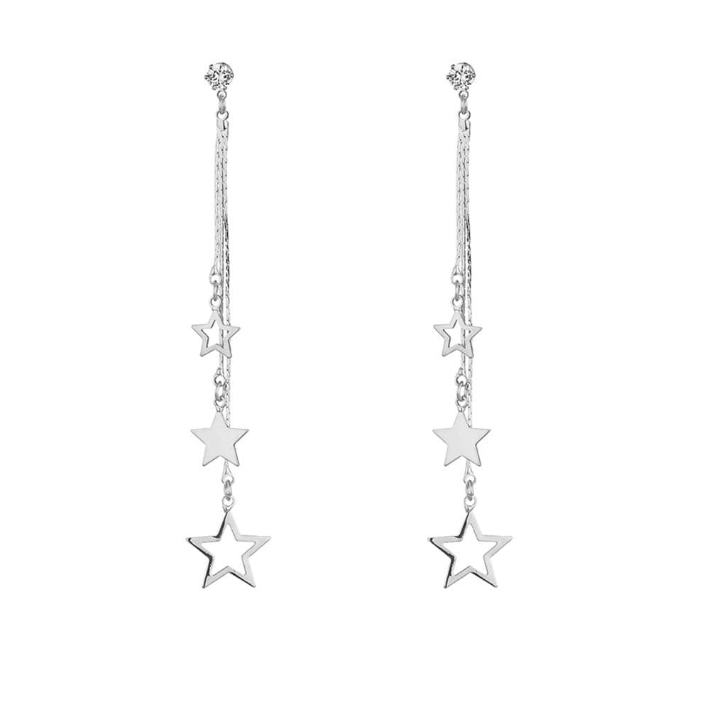 MYANAILLucky Star Pendant Tassel Dangle Earrings Fashion Long Shooting Star Drop Earrings Stud for Women