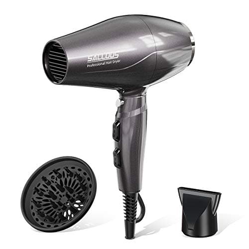 1875W Professional Salon Hair Dryer, AC Motor Styling Tool Blow Dryer, Powerful Negative Ionic Quiet Hairdryer with Diffuser & Concentrator - ETL Certified Hot Tool Dryer for Travel & Home, Gray