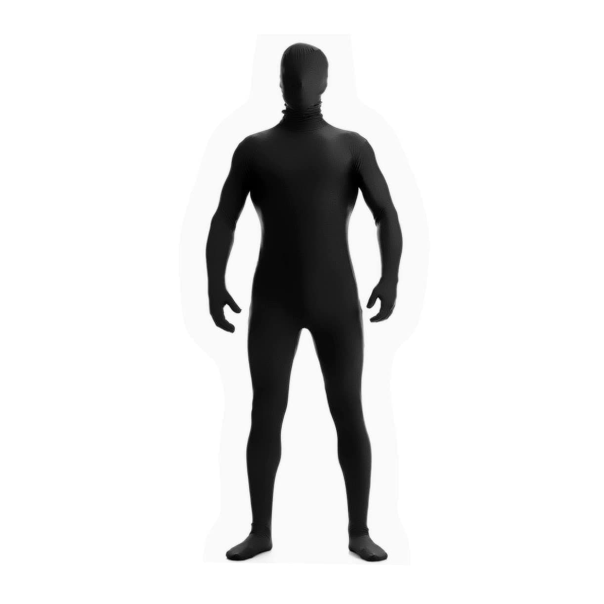 S 160CM Full Body Black Suit with Head for 150~161cm (4'9~5'3 under 133lb) Petite adult Women Kids, Stretchy Stealth Suit for Fancy Dress Party, Black Bodysuit Costume Halloween