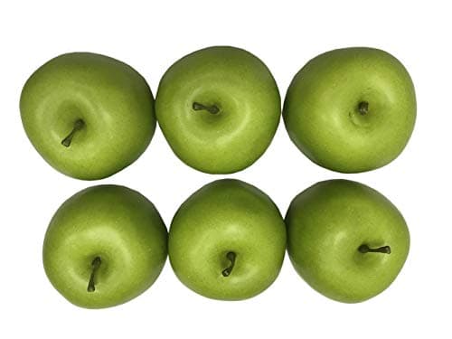 Dehomy Lifelike 6pcs Artificial Green Apples Fake Apples Apples Fruit Home House Kitchen Table Display Decoration
