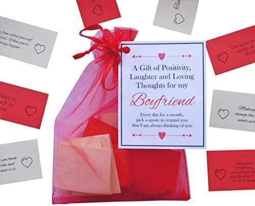 SMILE GIFTS UK Handmade Boyfriend Gift Quotes of Positivity, Laughter and Loving Thoughts. 31 Inspirational Quotes for Each Day of The Month. Letterbox Friendly.Valentines Boyfriend Quotes.