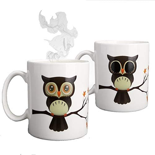 Coffee Mug Cute Animal Cup Cartoon Ceramics Figurine Teacup Christmas Birthday Gift for Boys Girls Kids - Party Office Morning Mugs for Tea Juice Milk Chocolate Cappuccino (Owl Cup)