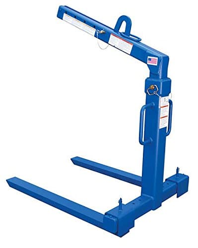 Bear Claw Crane Pallet Lifter - BOLA Series; Fork Width: Adjustable, 16-1/2" to 34-1/2"; Opening Height: 40-1/2", 52-1/4", 64"; Usable Load Height: 52-3/4", 64-1/2", 76-1/4"