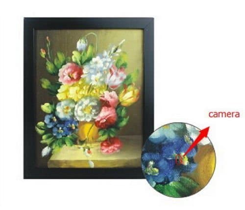 WiFi Hidden Camera Painting Spy Oil Wall Picture IP P2P iPhone Android PC Mac Wireless Security Tracking (Like Clock Functionality) DVR Photo HD Motion Detection Video Audio Covert Recording Baby Monitor Recorder Surveillance Nanny Cam Monitoring