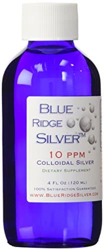Blue Ridge Silver 10 ppm 4 oz Glass Bottle Colloidal Silver