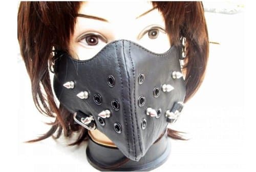 01 New Hot Punk Gothic Goth emo cosplay rockabilly punk STUD MASK 02 Hot Punk/Gothic/Rock/Cosplay/Style/Punk/STUD/Leather/Healthy/PSYCHOBILLY/Mask Real leather mask by unbranded