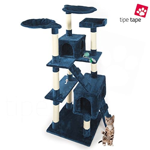 Scratching Post for Cats Tree Playground Game Tira Scratches for Cat by 170 cm, blue