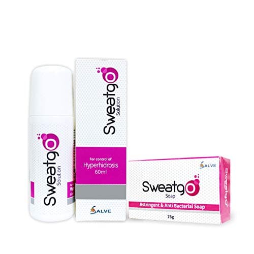 Sweatgo Combo – Anti-Perspirant Roll-On 60ml + Astringent & Anti-Bacterial Soap 75g | Hyperhidrosis Care | Sweat & Odor Control Kit