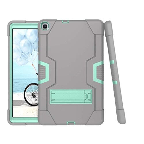 Cherrry Galaxy Tab A 10.1 2019 Case(SM-T510/T515),Slim Heavy Duty Shockproof Rugged Case High Impact Full Body Protective Case for Samsung Galaxy Tab A 10.1 Inch T510/T515 (Grey/Aqua)