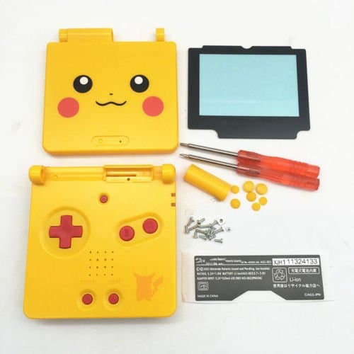 GBA SP Game Boy Advance SP Replacement Housing Shell Screen Lens Pikachu Yellow