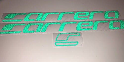 Reflx 2x Green Reflective Carrera Bike Sticker Decal Mountain bike Logo MTB