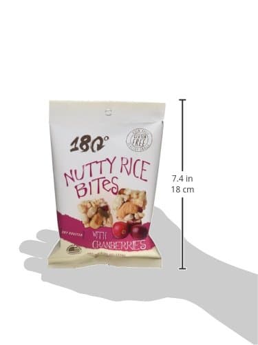 180 Snacks Nutty Rice Bites with Cranberries - Gluten Free, 1.25 oz Bag (Pack of 8)