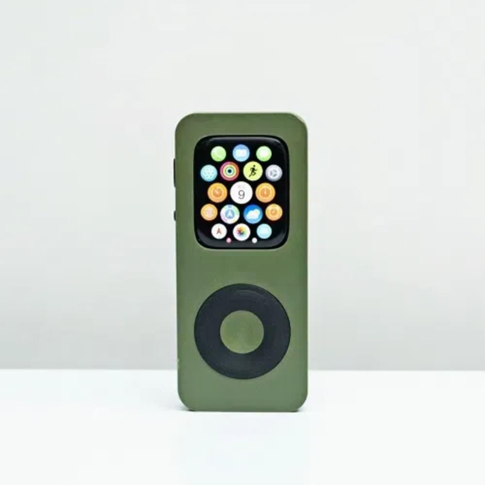 3D Printed Protective Case for Apple Watch,for Retro iPod Style Expandable Pod Compatible with iWatch Series SE/5/6/7/8/9/10,Unique 3D Print Design (Green, 46mm)