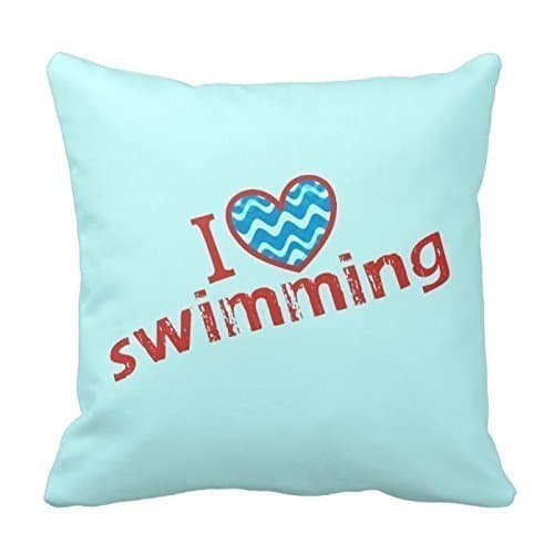Dear Seller 18 X 18 I Love (Heart) Swimming Pillow Case Throw Pillow Covers