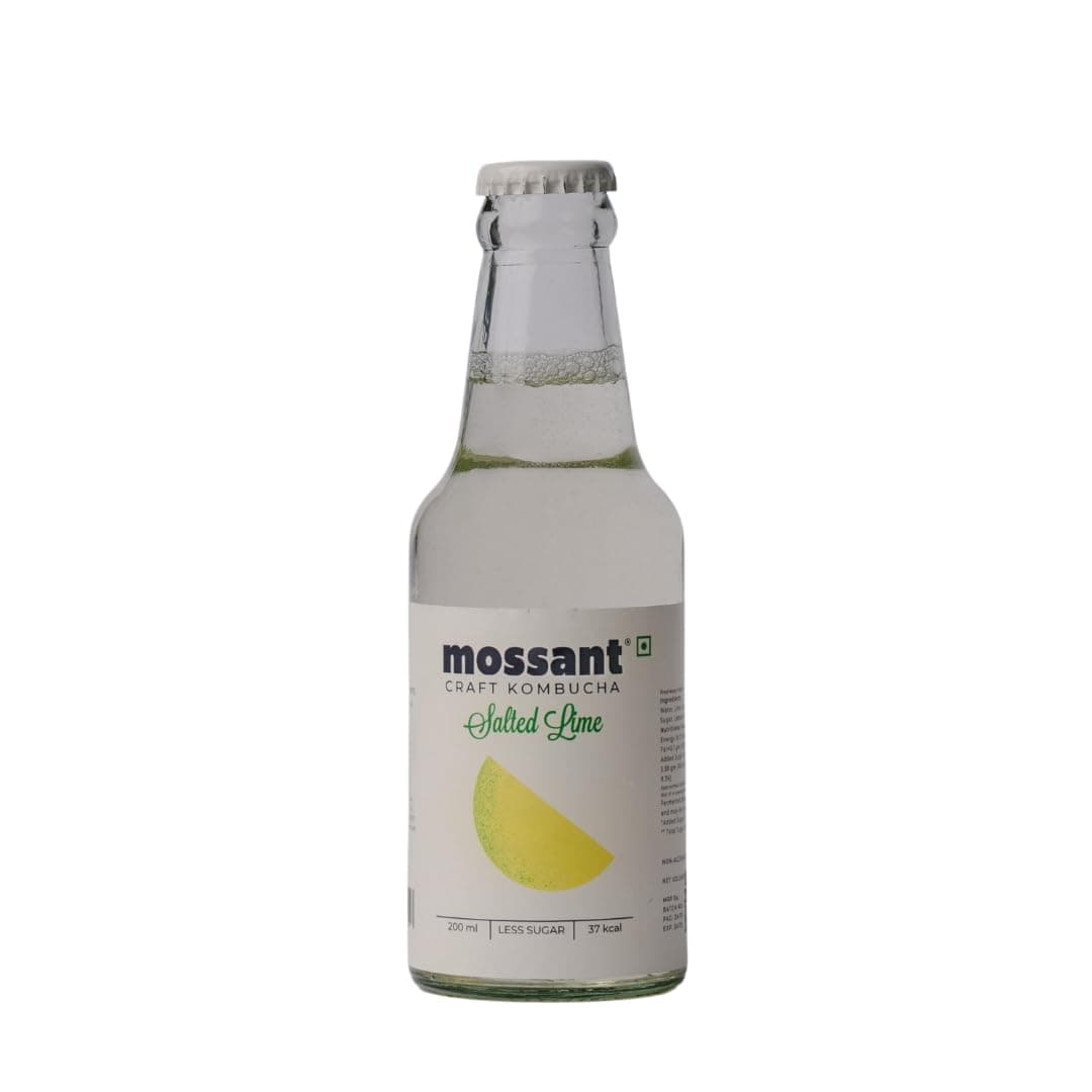 Mossant Kombucha | Salted Lime Kombucha | Craft kombucha | Low Sugar | 37 Kcal (Pack of 6)