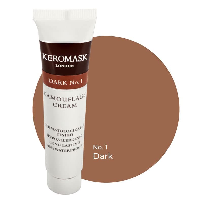 Full Coverage Hypoallergenic Concealer Shade DARK No 1 to Camouflage Vitiligo, Tattoos, Redness and Rosacea, Waterproof and Suitable for All Skin Types 1 x 15ml