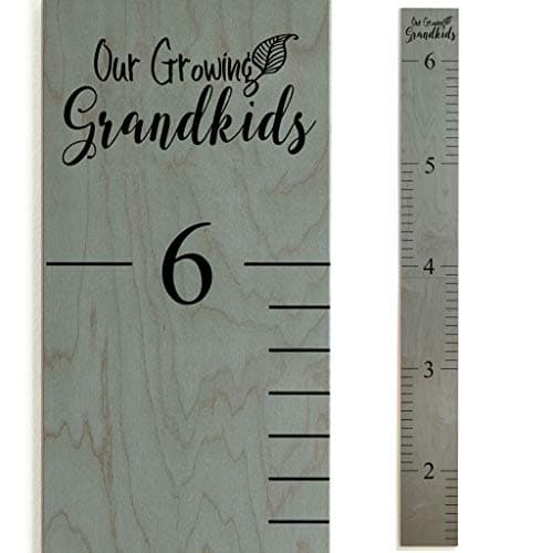 Wooden Ruler Growth Charts Ruler for Boys and Girls (Love Grows Gray)