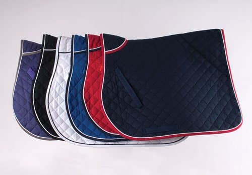 Rhinegold Quilted Horses Saddle Cloth With Piped Edge Royal Blue Full