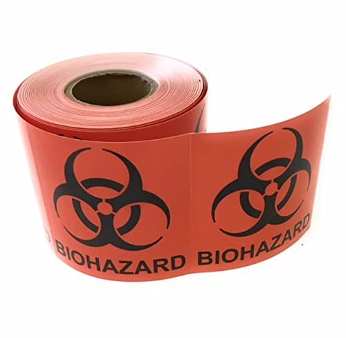 Biohazard Warning Label, 2" x 2", 250 Labels Per Roll, Coated Paper, Universal Biohazard Symbol, Self-Adhesive