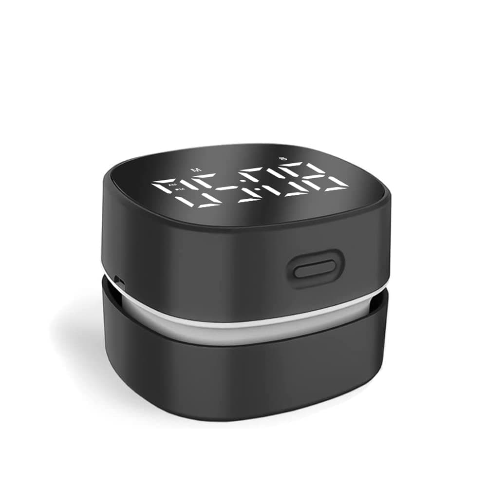 ODISTAR Desk Vacuum Cleaner,Mini Table dust Sweeper Energy with Digital Timer,Endurance up to 400 mins,360º Rotatable Design for Cleaning Rubber shavings,Crumbs Keyboard of Gifts for Kids(Black)