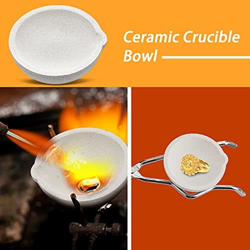 7 Pieces Graphite Torch Melting Casting Set, Including 2 Graphite Crucible Stirring Rod, Graphite Casting Mould 5-in-1 Graphite Casting Bar Mould, Quartz Crucible, Cylindrical Graphite, Melting Tongs